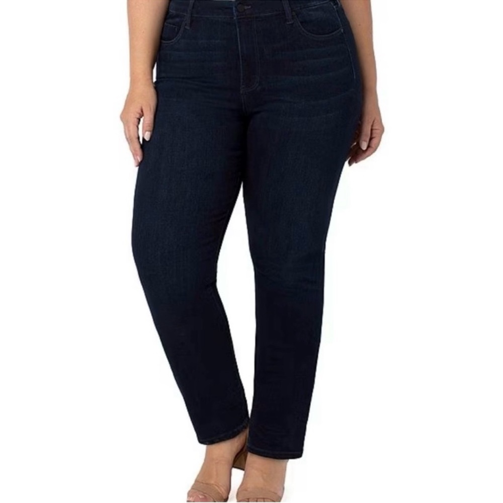 Liverpool Los Angeles Kennedy Silky Stretch Straight Leg Mid Rise Denim Jeans